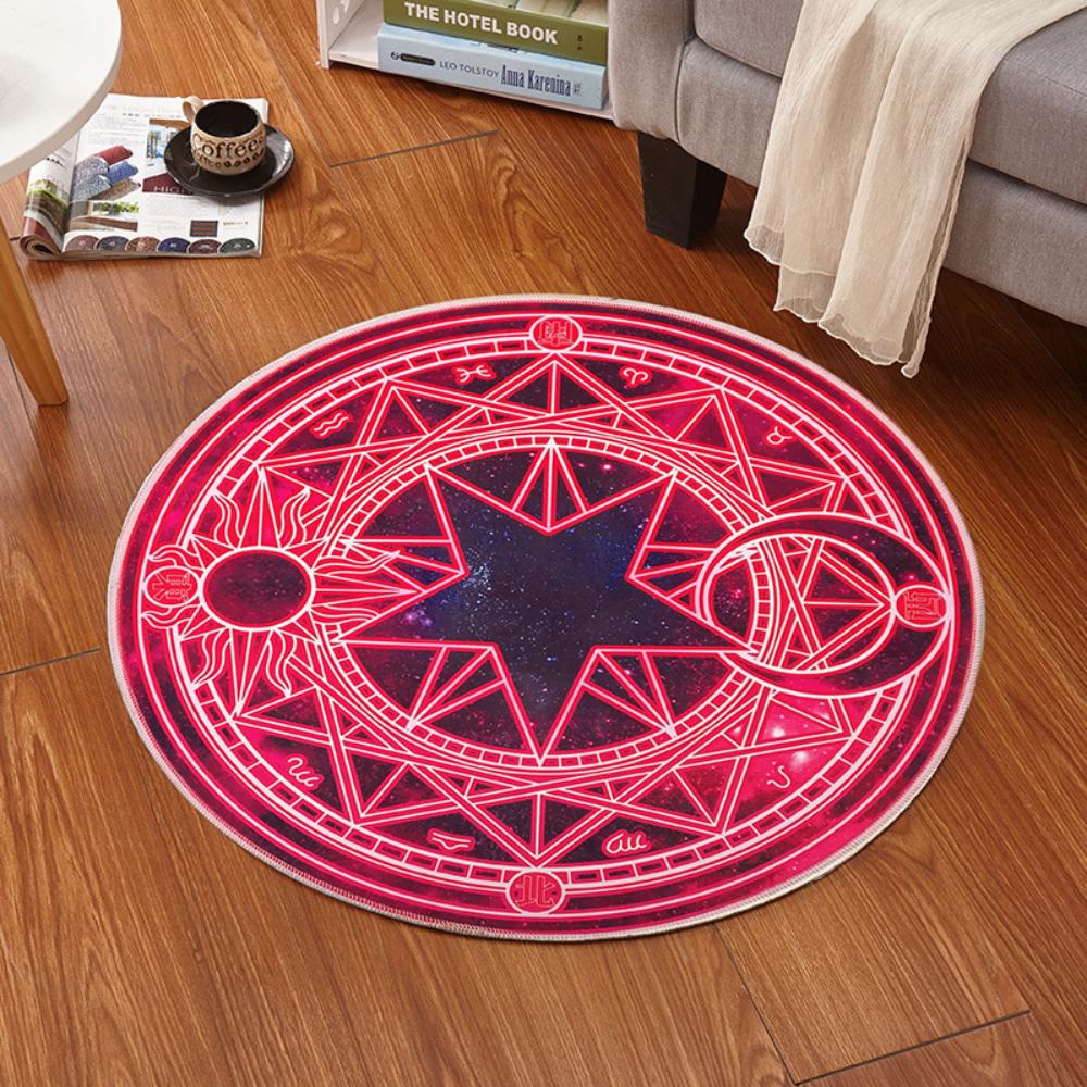 Arredamento camera da letto Rosa Magic Star Array Tappeto Soggiorno Divano Tappeto Balcone Tappetini antiscivolo Cartoon Circolari Tappeti da comodino