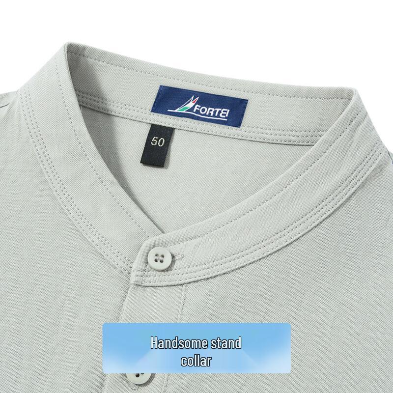 FORTEI Men's Henley Cotton Blend T-Shirt