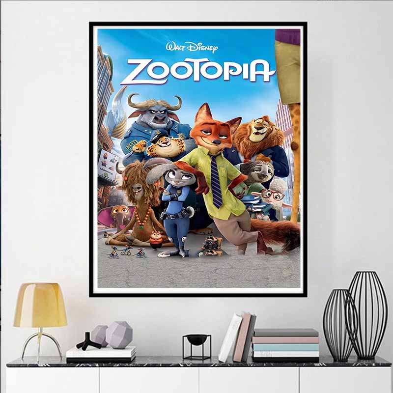 Disney 5D DIY Diamond Painting Decoration Zootopia Illustration Diamond Embroidery Rhinestone Cross Stitch Set Craft