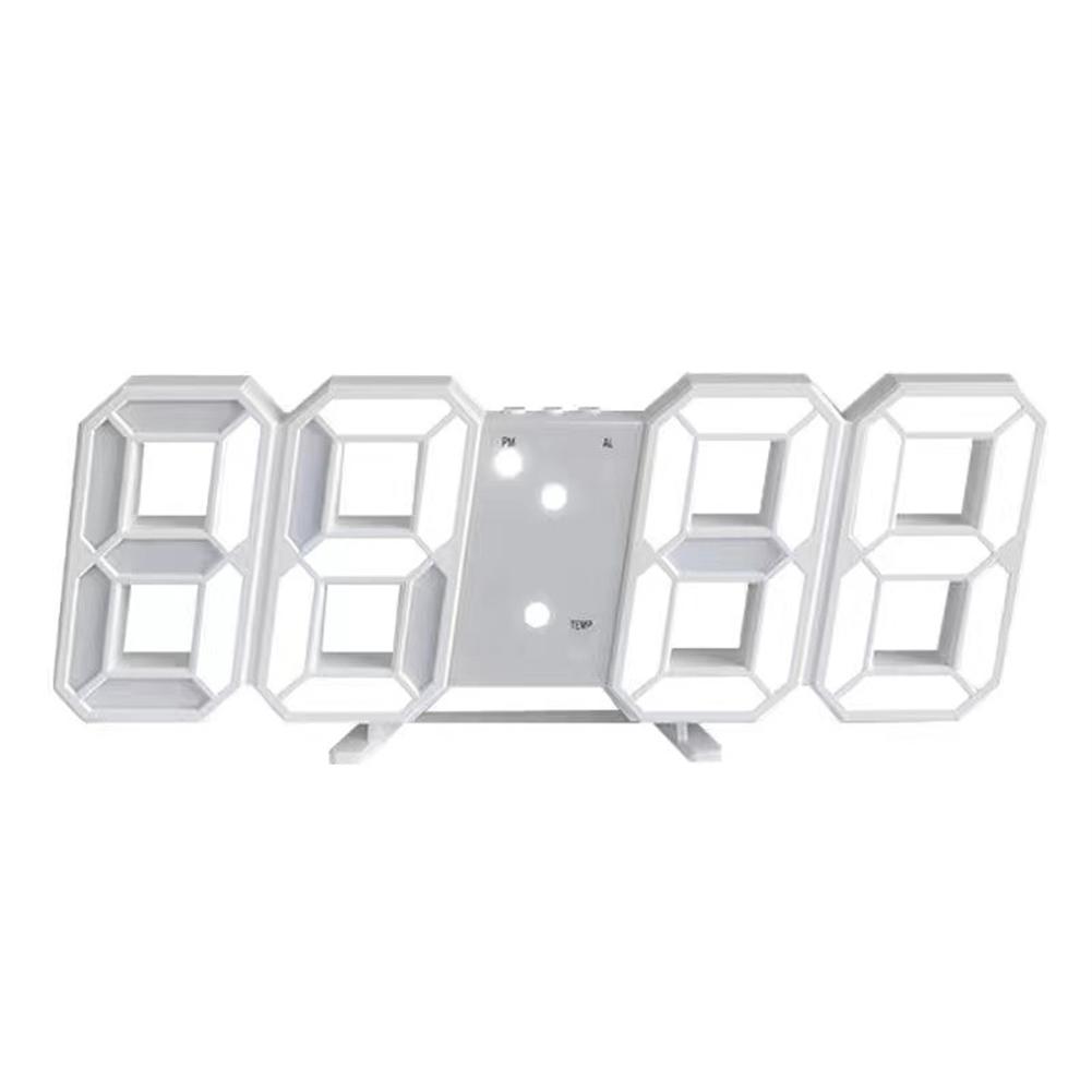 

Digital Wall Clock 3d Stereo Led Display Desktop Alarm Clock Living Room Electronic Clock White numbersWhite appearance#0