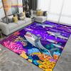 Ocean Underwater World Fish Dolphin Octopus Area Rug,Carpet Rug for Living Room Bedroom Sofa,Kitchen Bathroom Non-slip Floor Mat