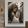Kobiety i konie Diamentowe malowanie Nowości Zwierzęta Diy Pełne kwadratowe okrągłe wiertło Haft ze strasem Dziewczyna Pies Mozaika Zestaw do szycia krzyżowego Dekoracje ścienne