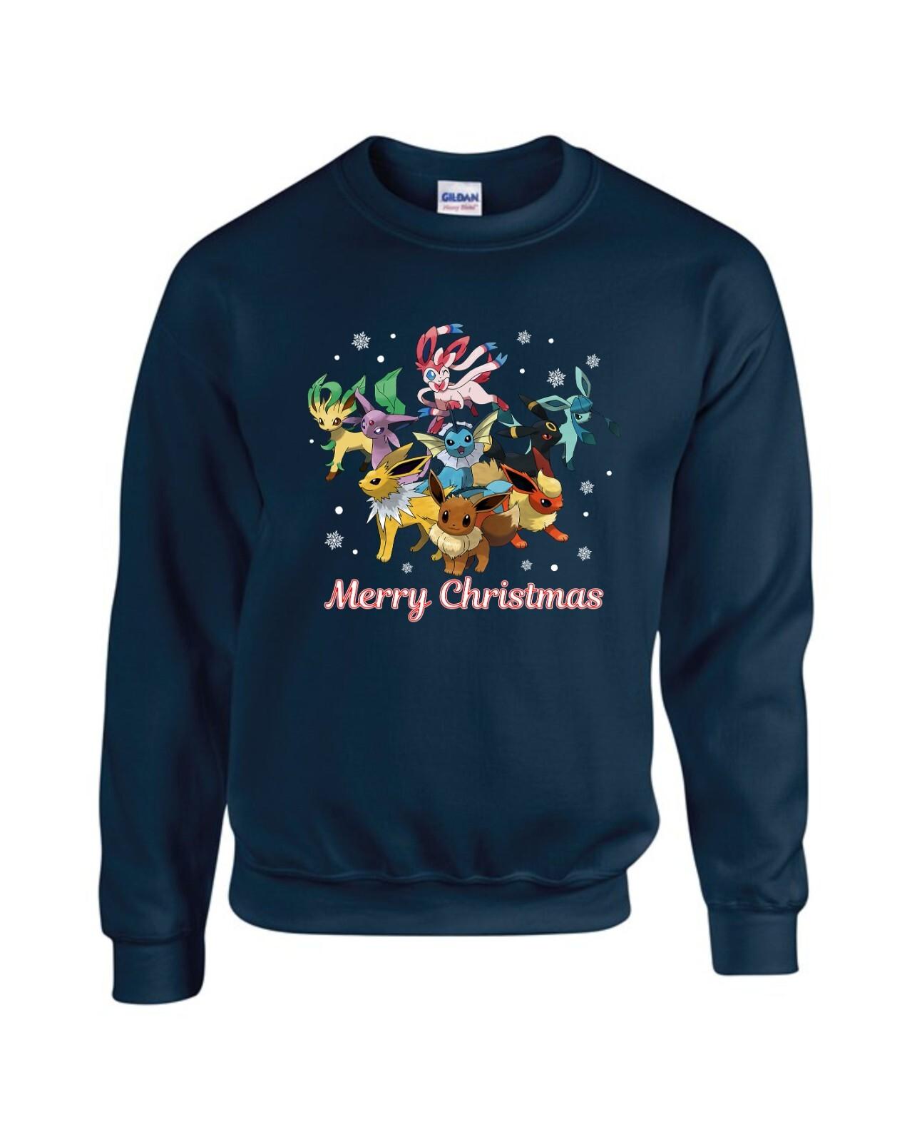 Eeeve Evolution Love Christmas Sweatshirt, Christmas Santa Ugly Xmas T-Shirt Unisex T-Shirt S