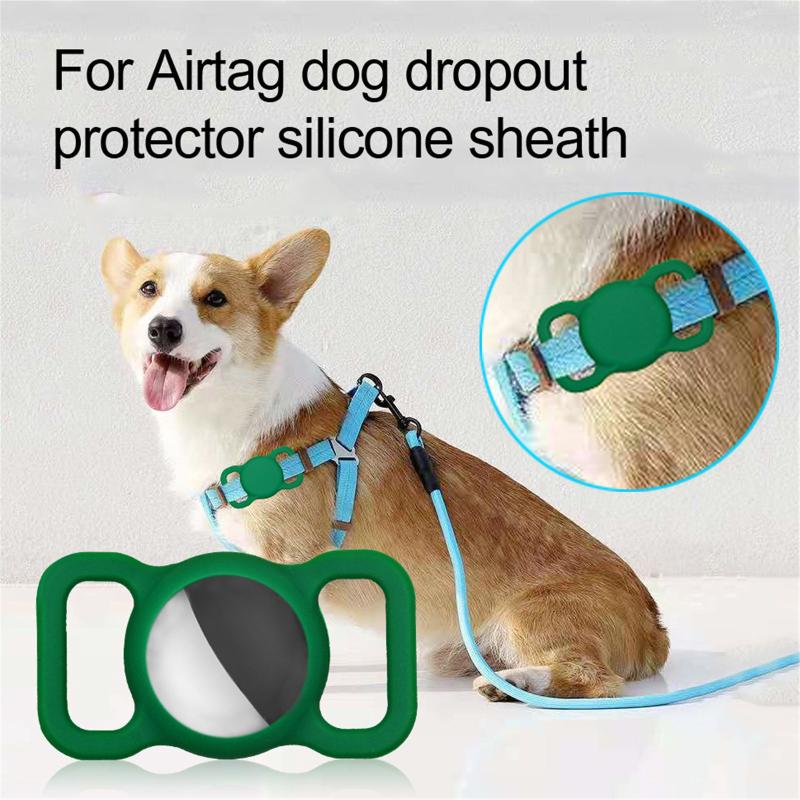 1PC for Apple Airtag Dog Case Cat Collar GPS Collar Colored Finder Silicone Shell Protection for Apple Air Tag Tracker Case