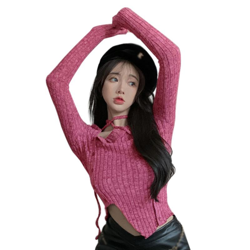 Women's Tops Square Neck Lace-ups Irregular Spring Autumn