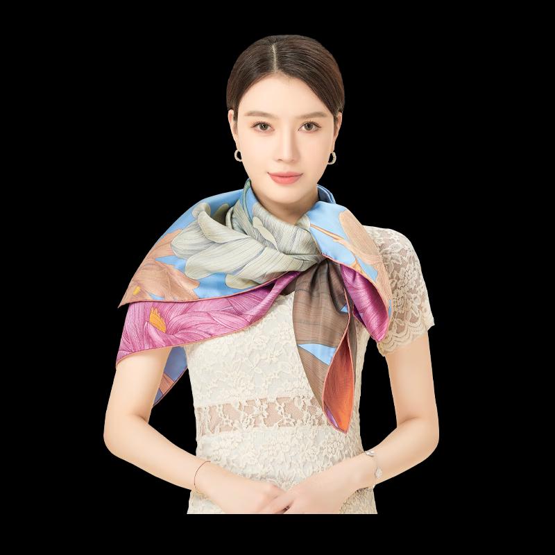 Sangbo City of Flowers Double-Sided Silk Scarf