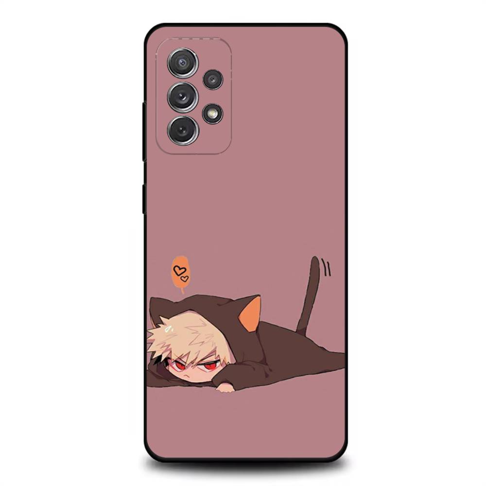 B-Bakugo My Hero Academia Phone Case For Samsung S 25,24,23,22,30,21,10,9,Ultra,Plus,Lite,FE,4,5G Black Soft Case