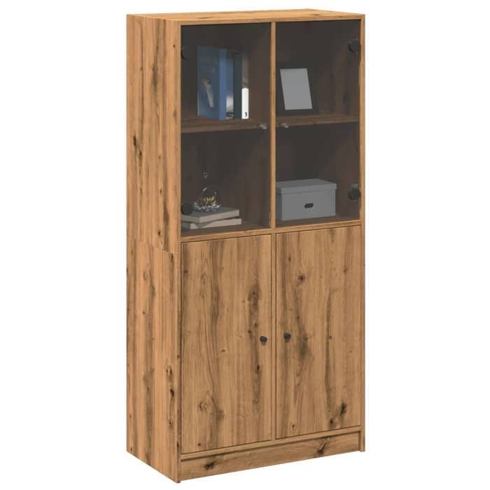 VidaXL Buffet haut avec portes chêne artisanal bois d'ingénierie 3318723