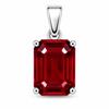 Natural Red Ruby Pendant 19 ct Emerald Shape 925 Sterling Silver Gem Gemstone Jewelry Gift