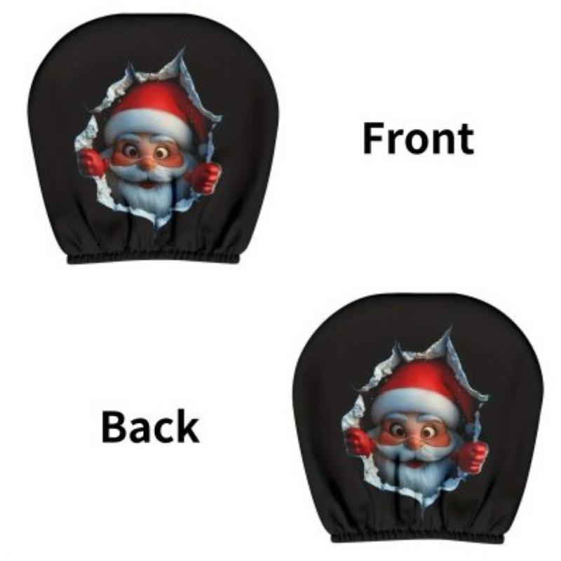 2PCS Funny Cartoon car headrest Cover, Cute Funny Eyes, Suitable for Halloween, Christmas car Universal Elastic Models Funny Decoration