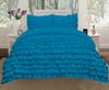 Luxora 3PC Egyptian Cotton 600TC Duvet Set with Asymmetric Half Ruffle Charm - Multi Sizes & Colors (1 Duvet Cover & 2 Pillow Shams)