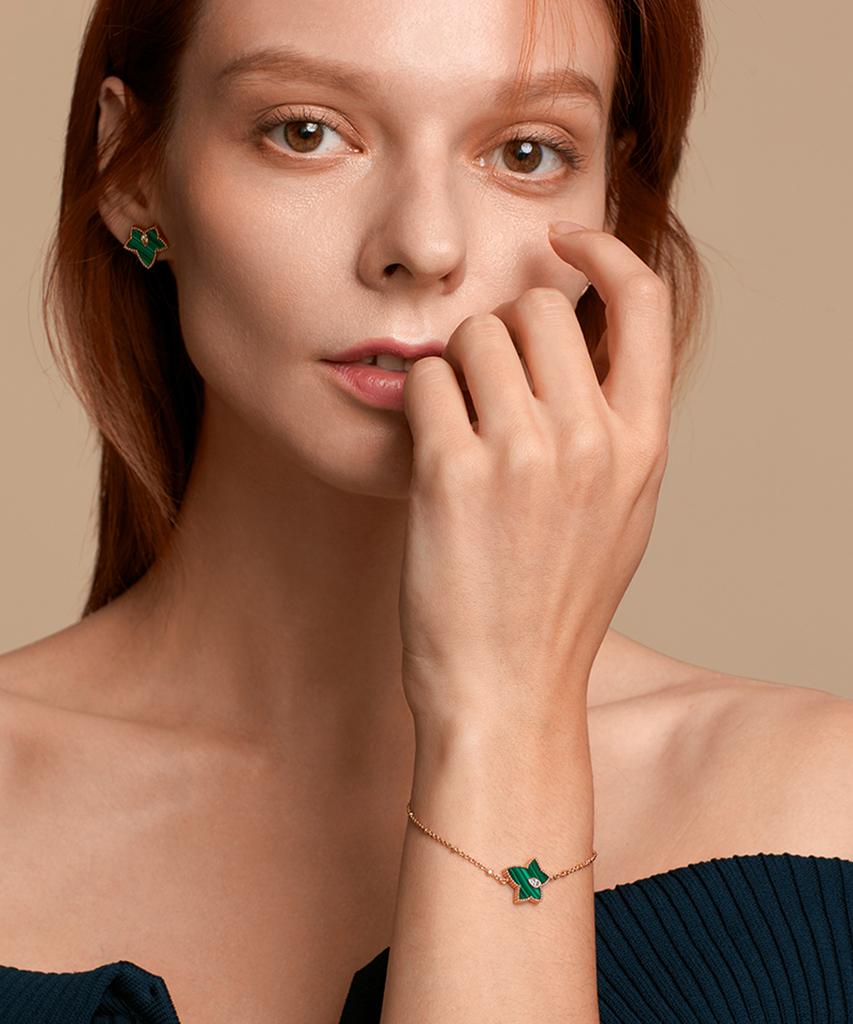 Lola Rose Ivy Malachite Beads Women'S Green Leaf Fashion Bracelet