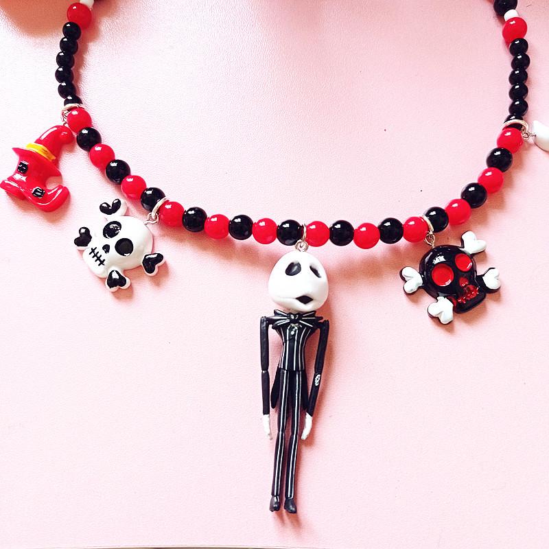 The Nightmare Before Christmas Jack Skellington Harz Perlen Choker Halskette
