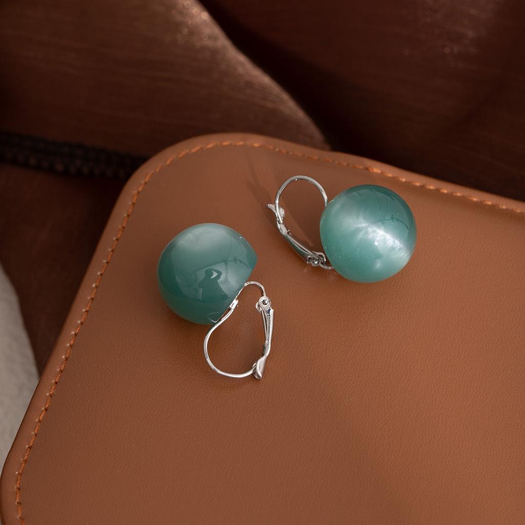 Gradual Change Blue Ocean Secret Round Hard Candy Earrings Summer Small Fresh Sweet Ear Buckle Fashion Personality High Sense Earrings