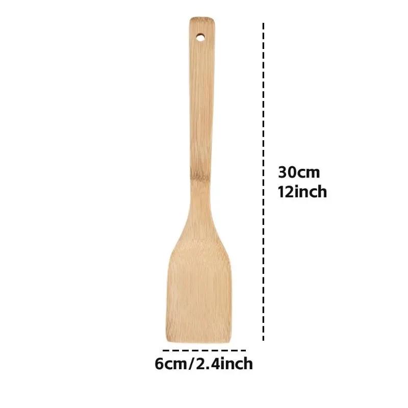 1Pc Special Bamboo Shovel - for Non-stick Pot, Fried Vegetable Spatula, Lacquerless Bamboo Spatula, with Long Handle