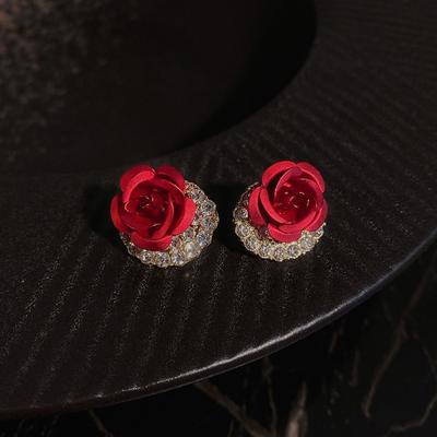 Flower Zircon Crystal Gifts Drop Earrings Women Stud Earrings Korean Dangle Earrings Ear Jewelry