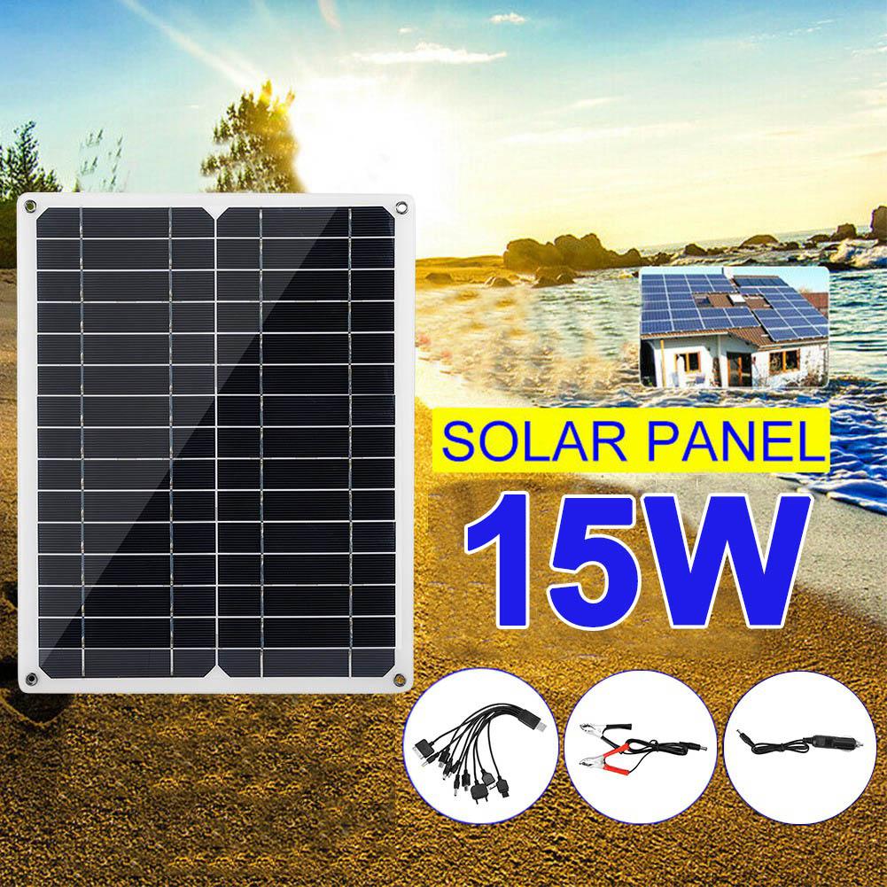 Tragbares 15W DC 18V/5V Dual-USB Solar-Powerbank-Panel Reise Auto Boot Ladegerät