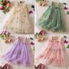 Princess Girls Summer Cotton Blend Embroidered Dress For Toddler Girls With Flower Pattern