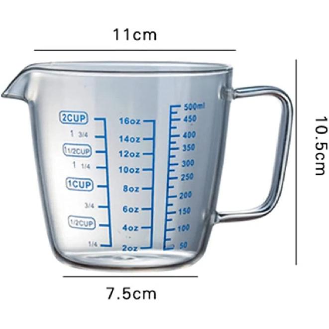 250ml 500ml Heat-resisting Glass Measuring Cup Milk Scale Microwave Measure Jug (250ml)
