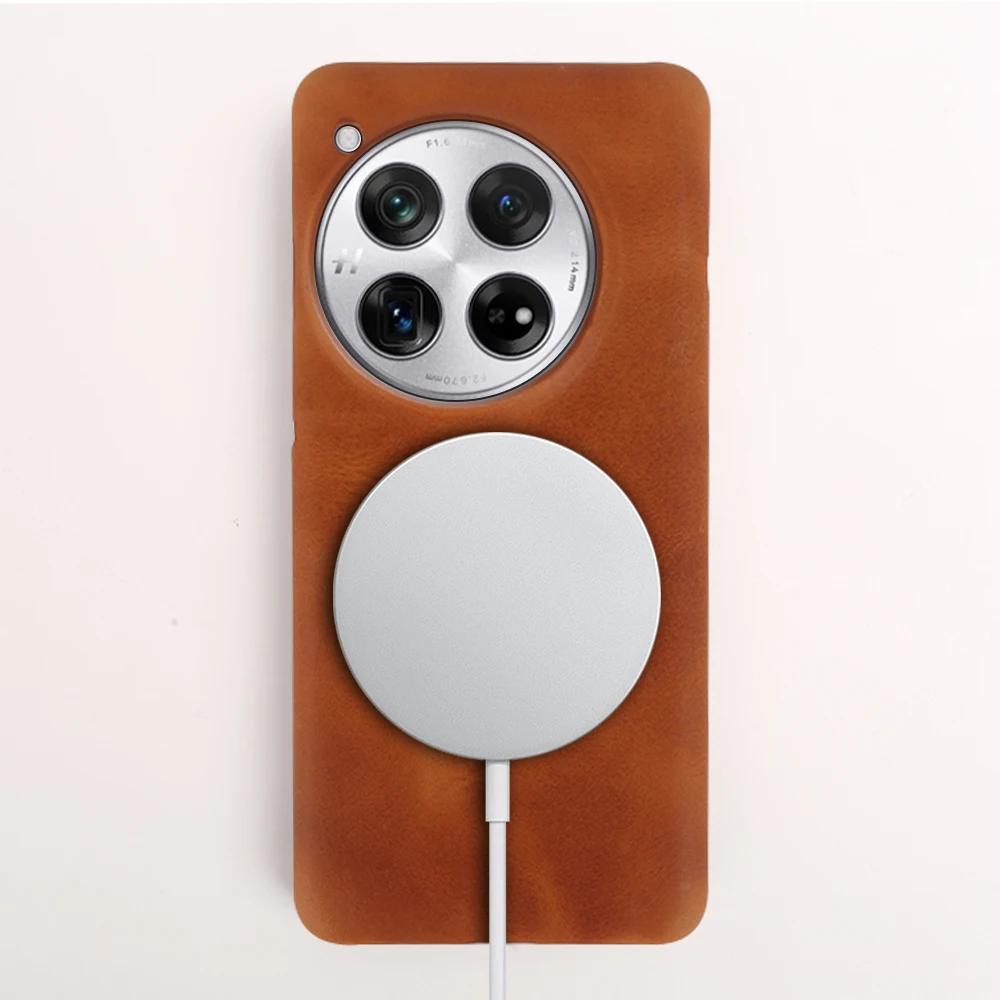 Oil Wax Magnetic Genuine Leather Phone Case For Oneplus 13 11 11R 10Pro 12 10R 10T Ace Nord N100 Cover Handmade Back Shell Coque