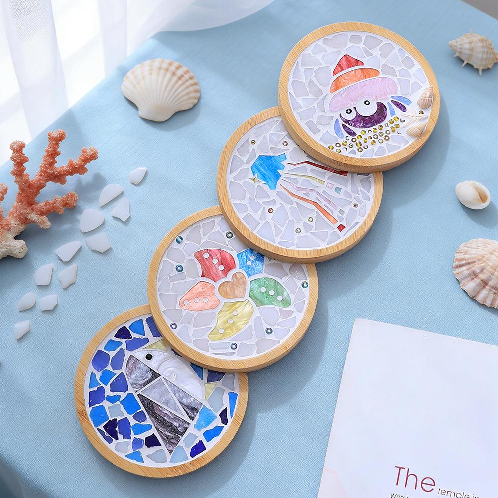 Marine Life Series DIY Mosaic Coaster Kit: Cultural Collage Materials