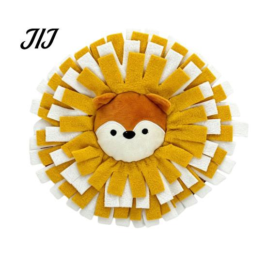 Stress Reducing Pet Toy Dog Snuffle Mat with Crinkle Paper, Interactive Feeding Squeaky Toy, Enrichment Cartoon Animal Design, Sniffing Foraging