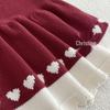 Girls' 100% Cotton Heart Jacquard Long Sleeve Princess Dress for Spring & Autumn