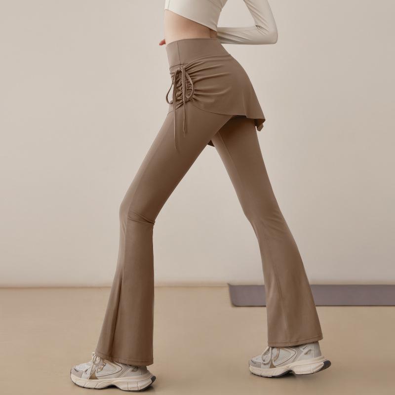 Women s High-Waisted Yoga Skort Leggings: Anti-Exposure, Hip-Shaping, Slimming, Micro-Flare Design S