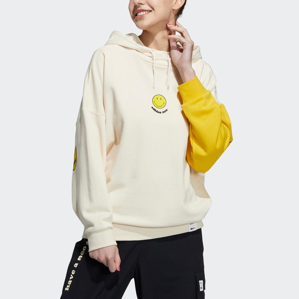 Adidas Neo X Smiley Collaboration Vintage Sports Sweatshirt Women Sweatshirt Light-Yellow HE7952