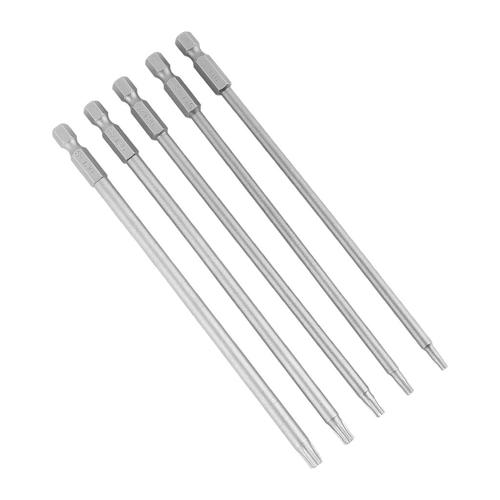 5 Stück 150mm 14" Sechskantschaft T10T30 Magnetische Sicherheits-Stern BST Schraubendreher-Bits Satz