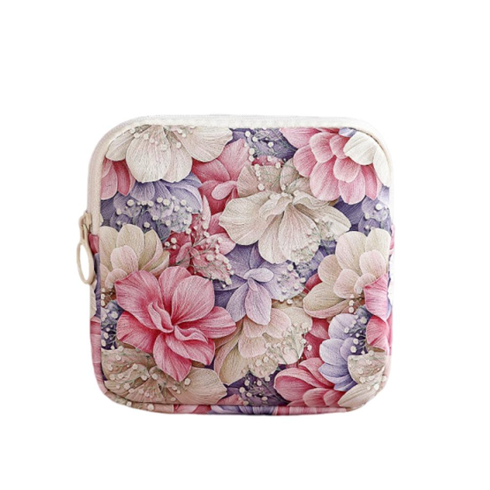 

Large Capacity Cosmetic Bag Zipper Pouch Mini Data Cables Organizer for Women Girls Style 3