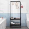 Single-pole Clothing Rack Metal with Wheels Floor-standing Clothes Hanger Easy Installation Clothes Drying Rack Laundry Room