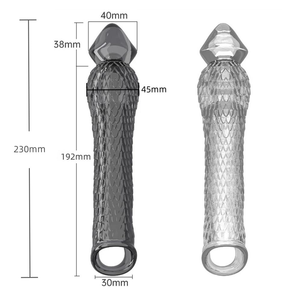 Penis Sleeve Extensions Condom Male Enlargement Delay Vibrators Clits Massager Cock Ring Vibrating Penis Cover Sex Toys For Men