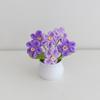 New Handmade Mini Crochet Flowers Photo Props Simulation Knitted Potted Flower Gift DIY Artificial Flower Bonsai Teachers' Day
