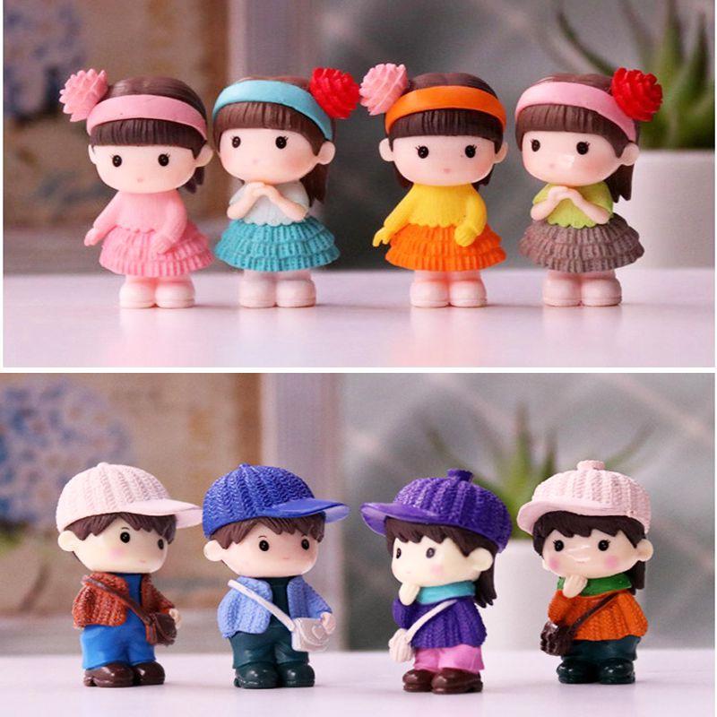 Durable And Cute Mini Couple Figurines Ideal For Garden And Dollhouse Decorations