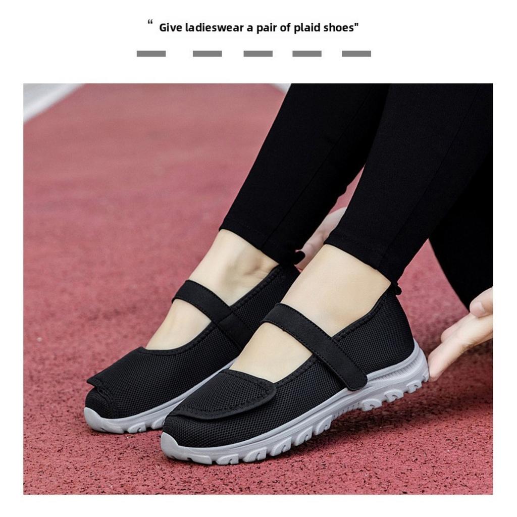Ladies' Barefoot Walking Shoes, Velcro Adjustable Flat Shoes, Arthritis Edema Casual Shoes, Breathable and Convenient Slip In Sports Shoes