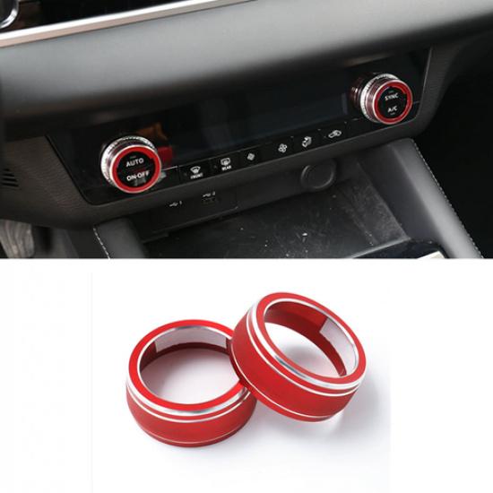 - Mitsubishi Outlander Air Condition Knob Button Ring Cover Decor Pair | Front | Matte | Red | 1 Year Manufacturer Warranty | China
