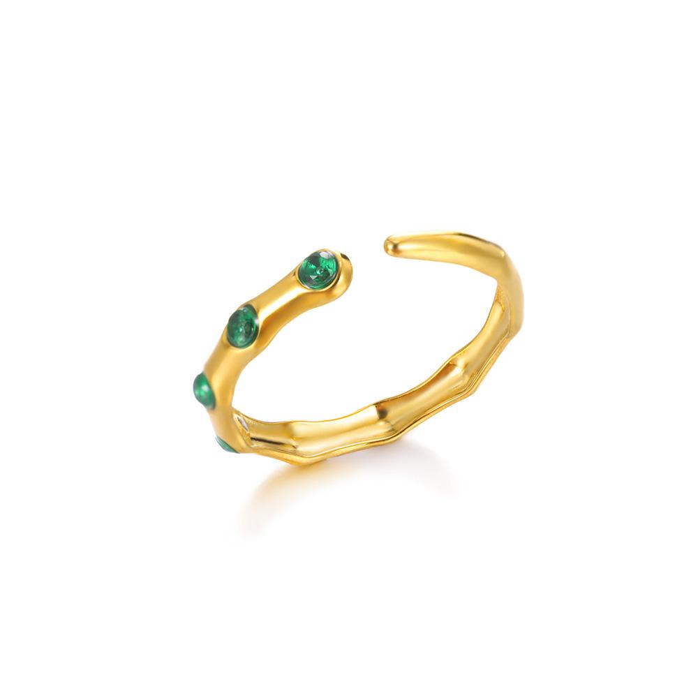 Round Rainbow Zircon Rings For Women Stainless Steel Gold Color Evil Eye Ring Bling Couple Waterproof Aesthetic Jewelry Gift