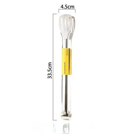 Three-line Stainless Steel Food Tongs, Thickened Food Tongs, Barbecue Tongs, Steak, Bread, Grilled Meat Tongs, Outdoor Buffet