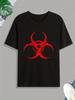 Biohazard Symbol Print T Shirt