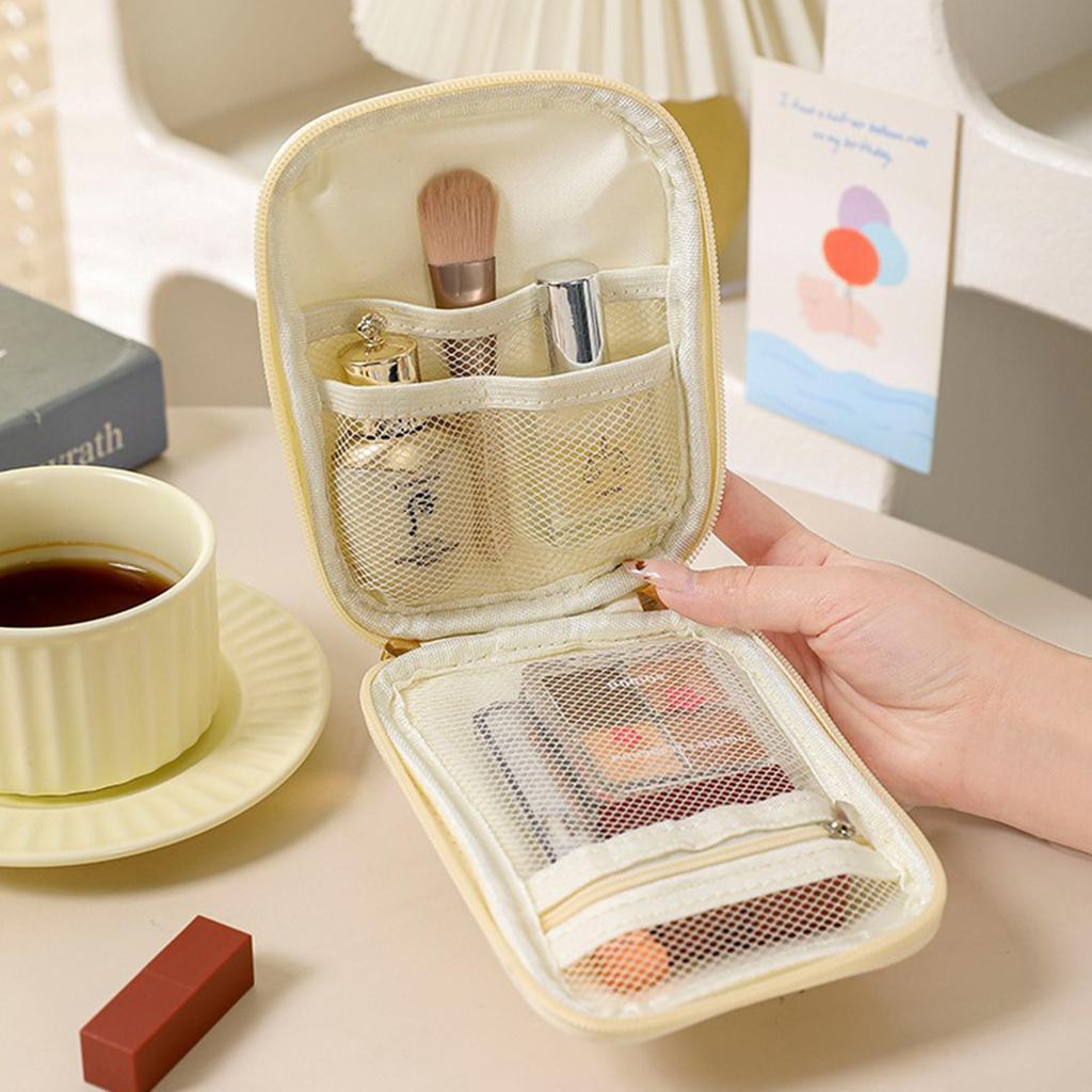 Portable Travel Makeup Bag Cosmetic Organizer Zipper Pouch for Women Girls Daily and Travel Use