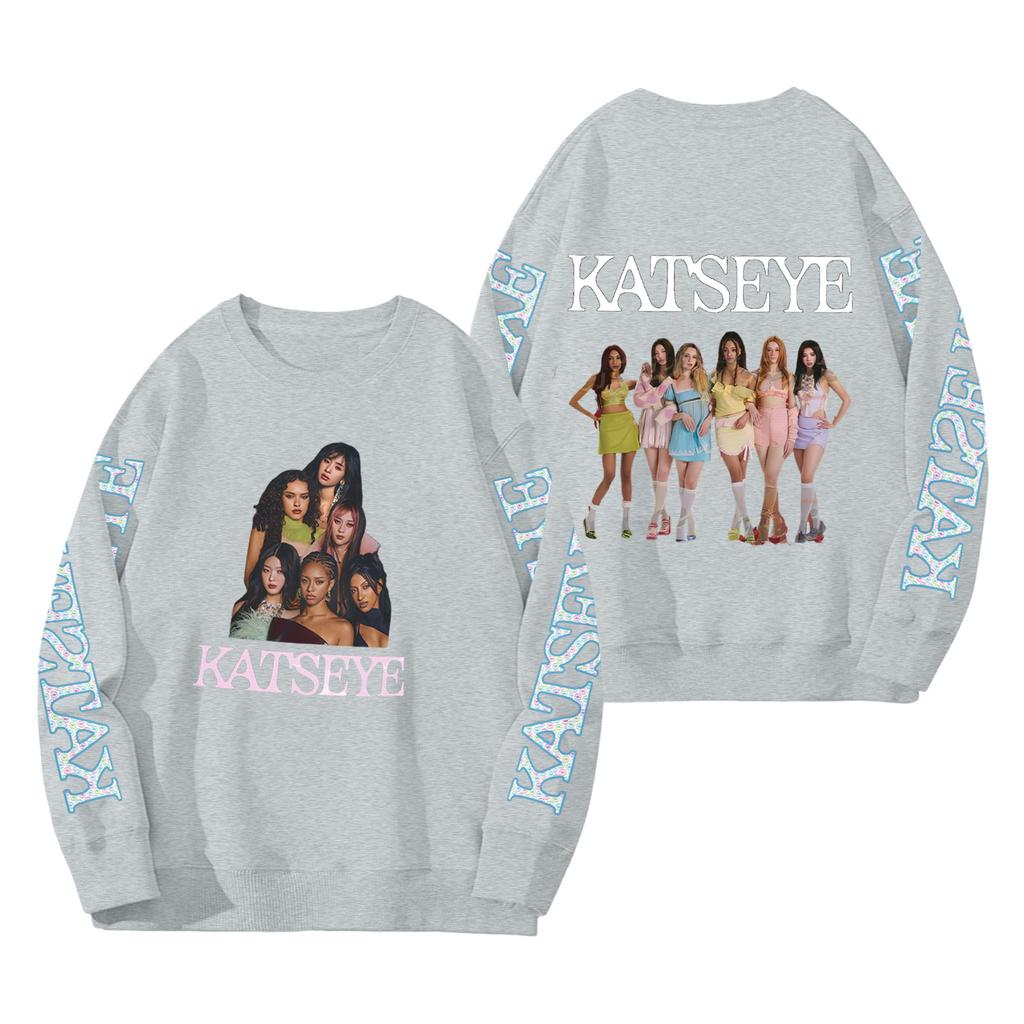 Women's Fashion Long Sleeve Print Round Neck Loose Pullover Sweater Top