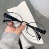 New Metal Oval Eyeglass Frames Women's INS Style Fashion Street Style Eyewear Anti Blue Light Glasses Non Prescription