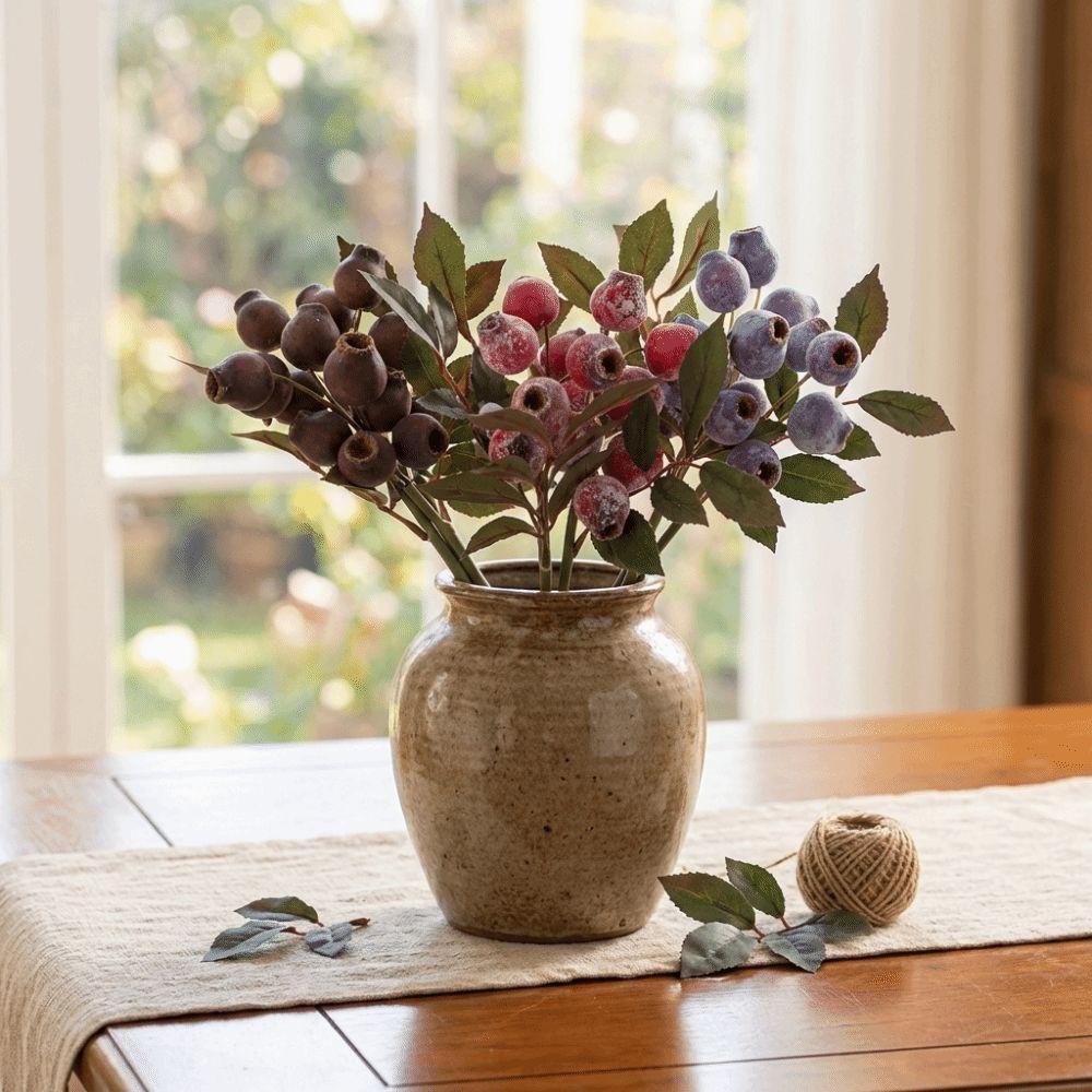 Plastic Foliage Realistic Fake Fruit Handmade Red-flowering Gum Branch Halloween