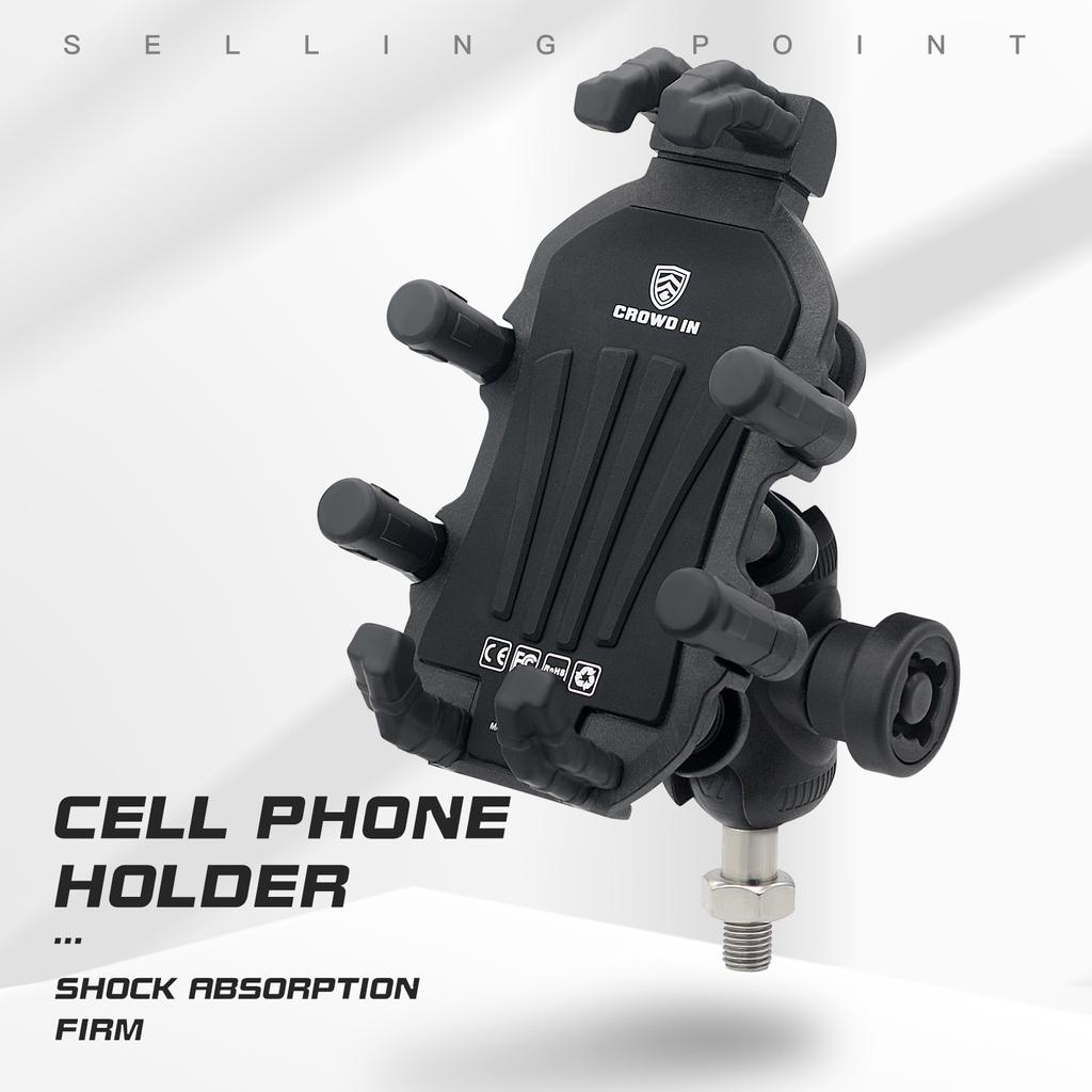 Motorcycle Mountain Phone Holder, Upgraded Shock Absorption of Car Aluminum Alloy, Electric Car Phone Holder,  Anti-theft, M8/M10 Model