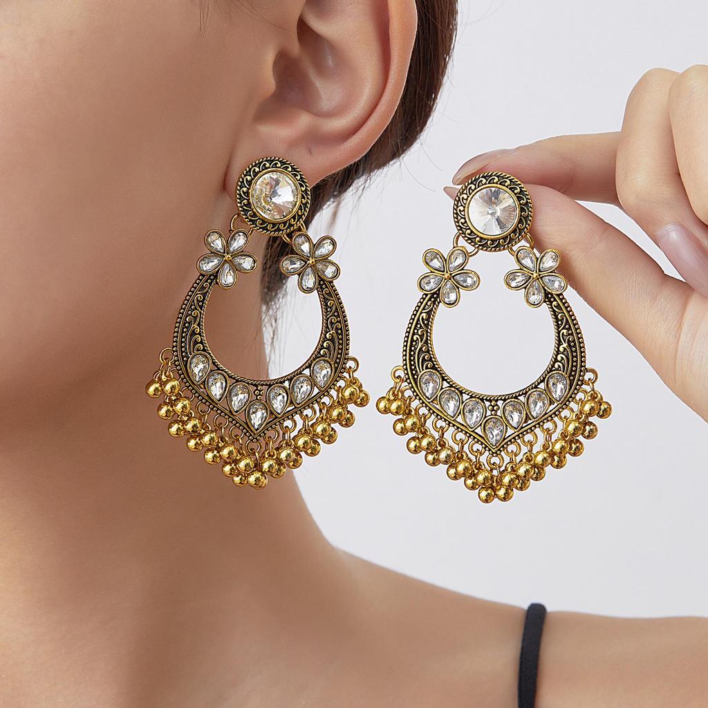Exotic Ethnic-Style Long Dangle Earrings for Women: Retro Bohemian Turquoise Ornaments