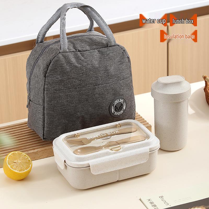Minimalist Wheat Straw Bento Box – Microwaveable Lunch Box for Students & Office Workers