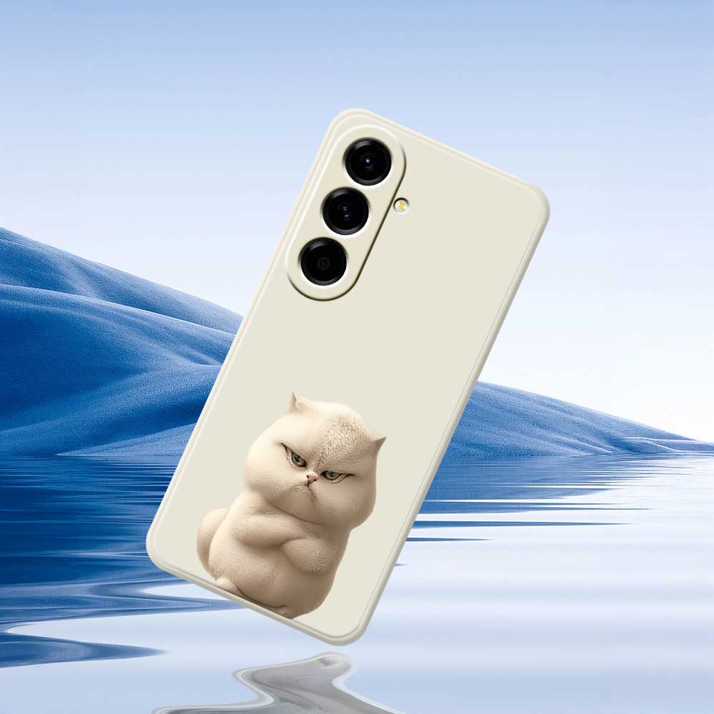 For Samsung Galaxy A56 5G Case Angry Cat Pattern Printing Straight Edge TPU Phone Back Cover