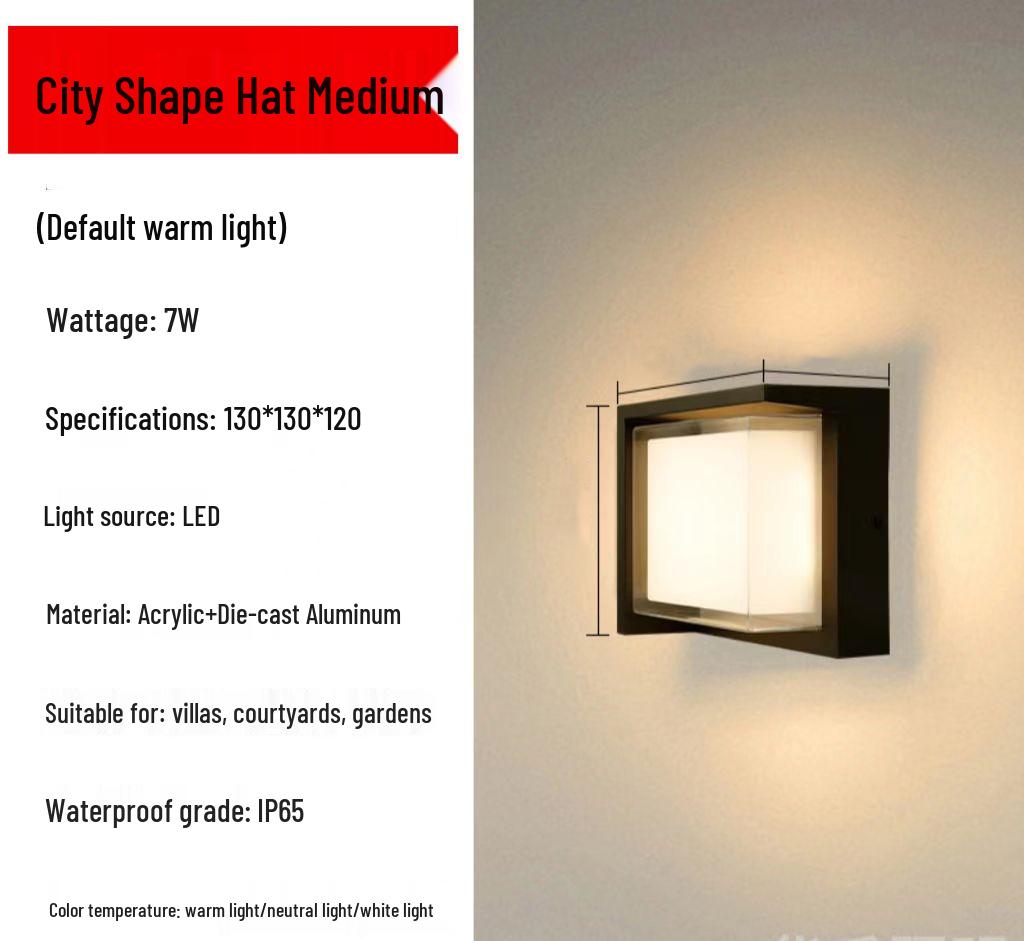 Wasserdichte LED-Wandleuchte für Villa, Garten, Hotel, Balkon, Flur und Zaun - Innen-/Außenbereich