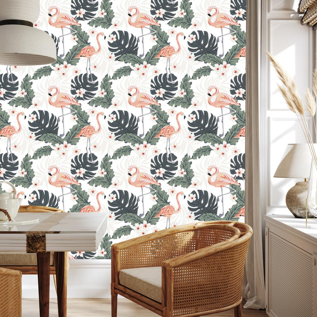 Flamingos wallpaper for living room and bedroom 50x1000